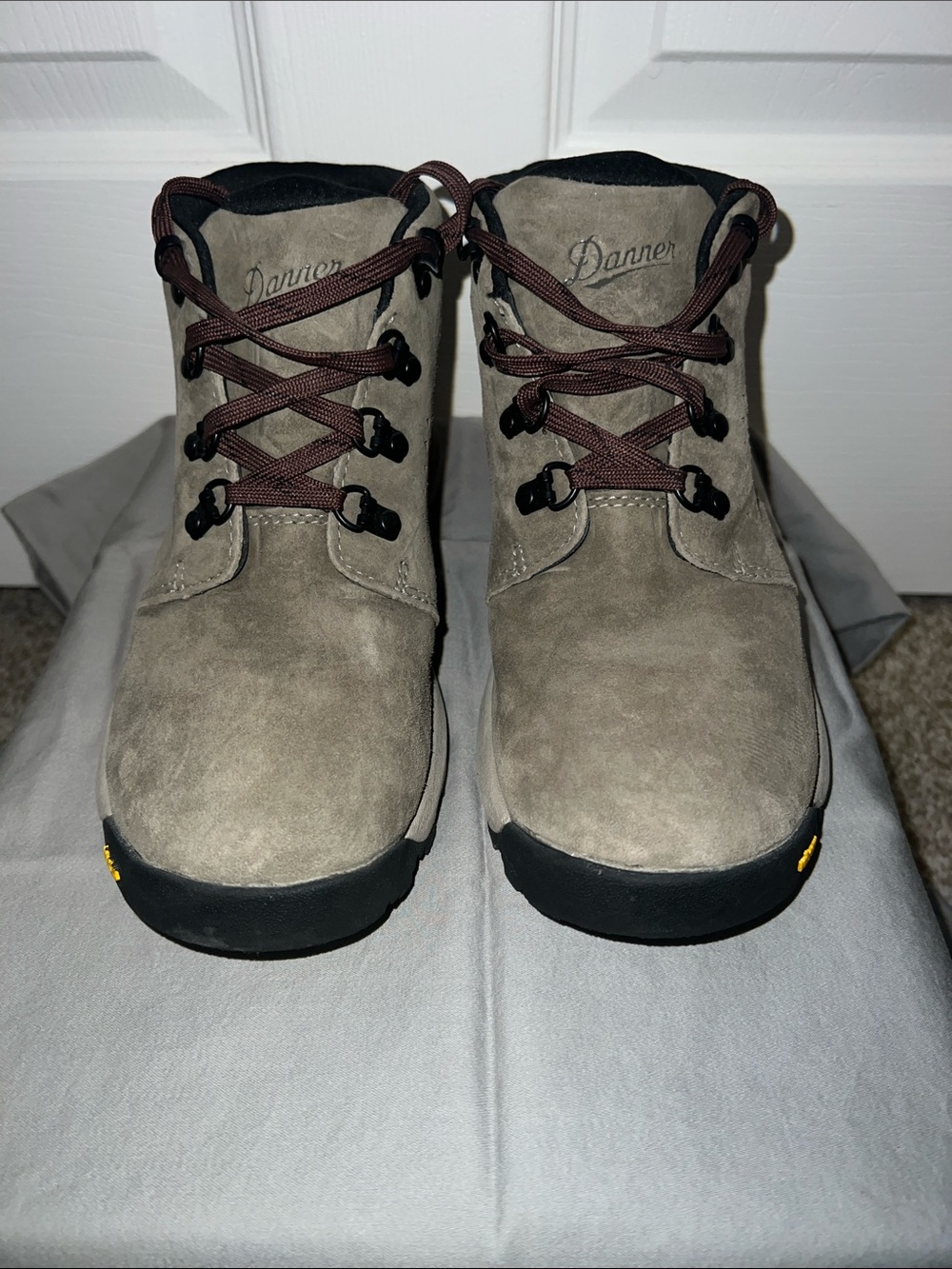 Danner Women’s Gray Suede Hiking Boots with Brown Laces